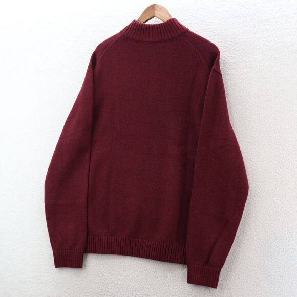 Izod Crew Collar Henley Sweater Men 2XL Red Hingham Button Preppy Casual Outdoor - Picture 7 of 8